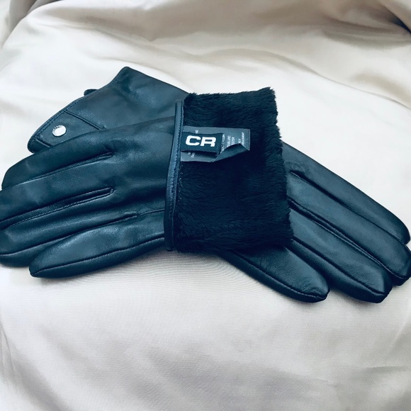 NWOT - CR Genuine Leather Gloves with Top Stitched Accents - Picture 2 of 11